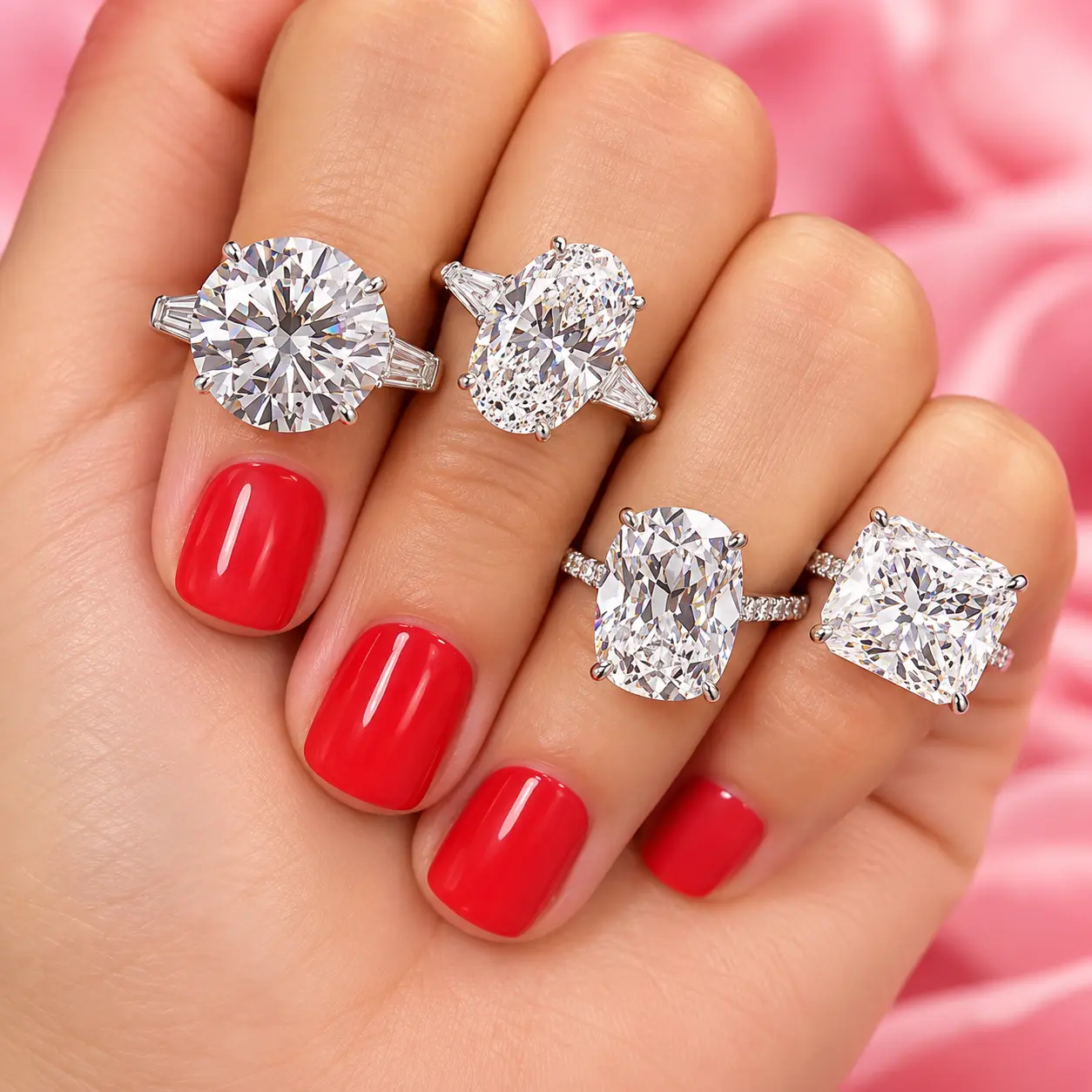 Statement diamond solitaire rings