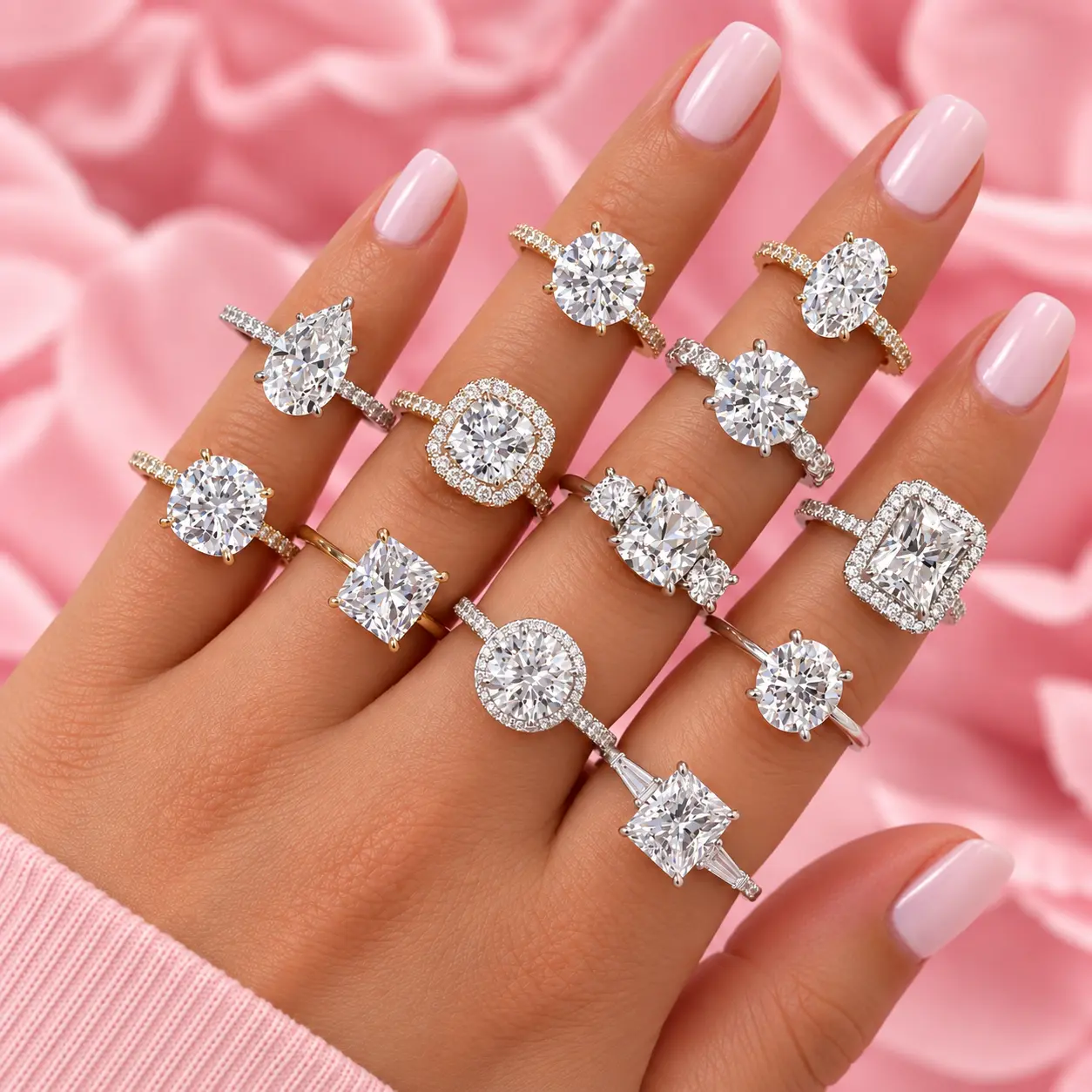 Statement diamond solitaire rings