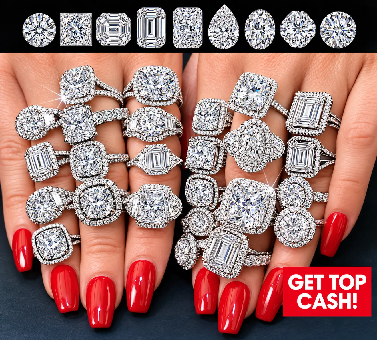 Statement diamond solitaire rings