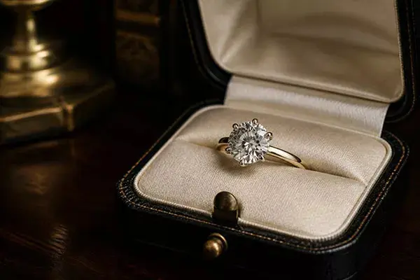 Diamond engagement rings in platinum settings